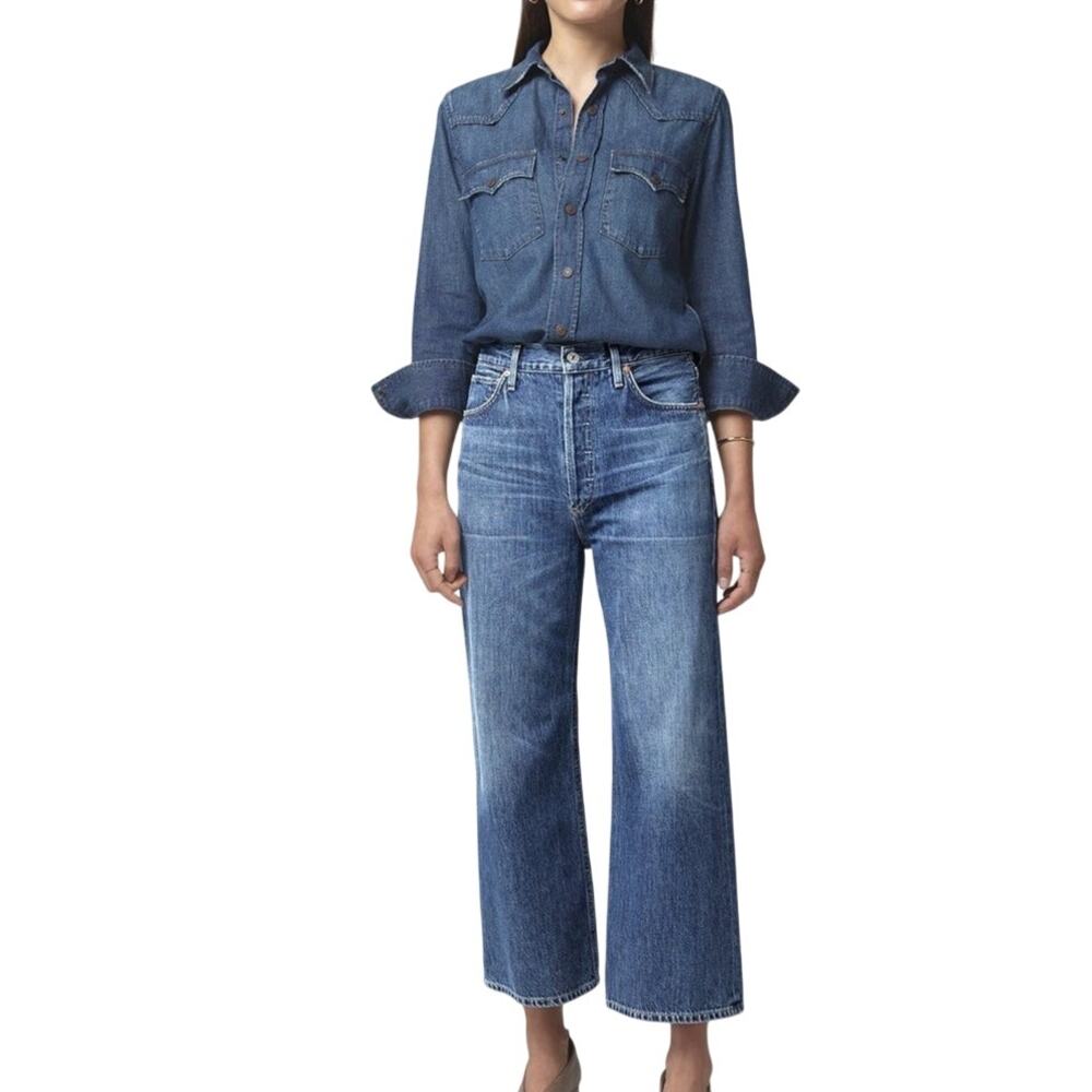 Citizens Of Humanity Blue Flare & Wide Leg Jeans